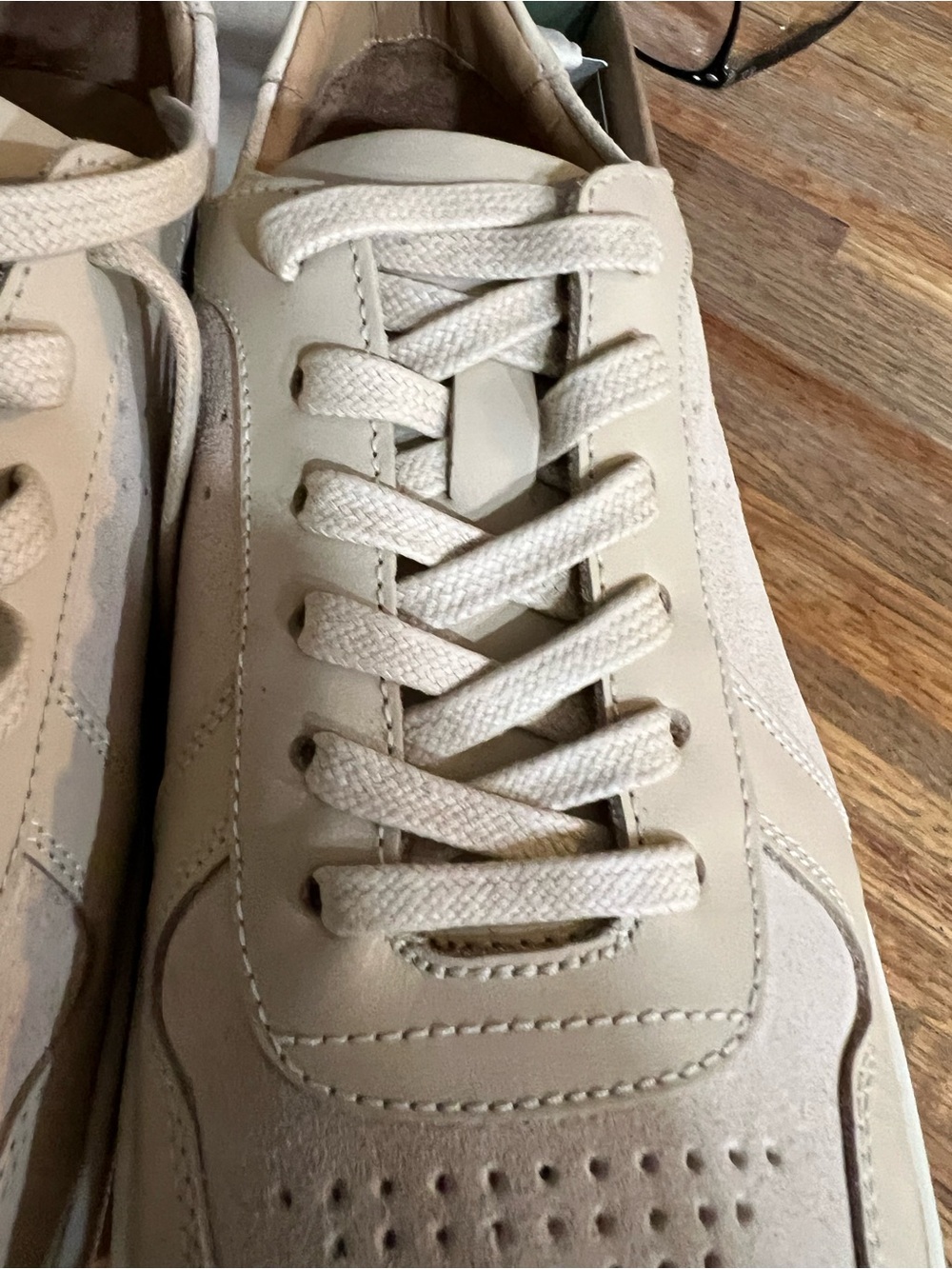 Nisolo Woman’s Beige Leather Lace-Up Women's Sneakers NWT SIZE 8 - Picture 4 of 8